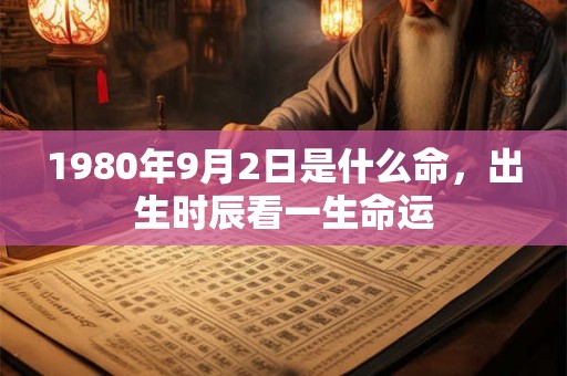 1980年9月2日是什么命，出生时辰看一生命运