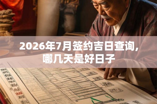 2026年7月签约吉日查询,哪几天是好日子