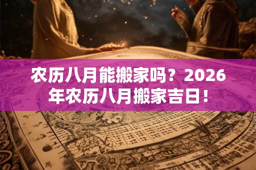农历八月能搬家吗？2026年农历八月搬家吉日！