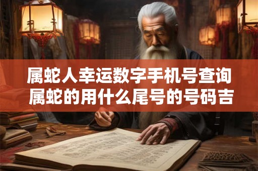 属蛇人幸运数字手机号查询 属蛇的用什么尾号的号码吉利