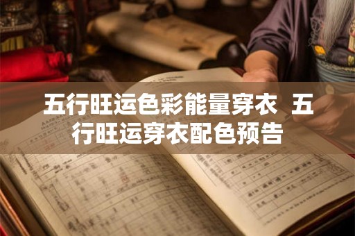 五行旺运色彩能量穿衣  五行旺运穿衣配色预告