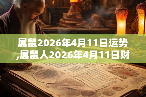属鼠2026年4月11日运势,属鼠人2026年4月11日财运,生肖鼠2026年4月11日运势