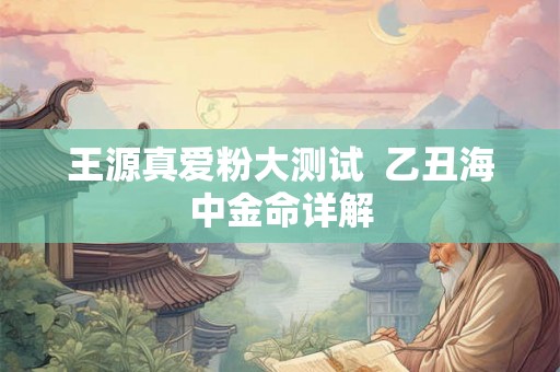 王源真爱粉大测试  乙丑海中金命详解
