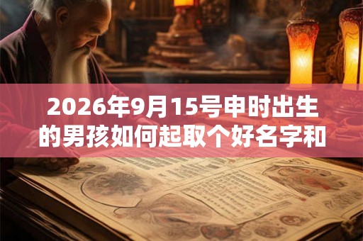 2026年9月15号申时出生的男孩如何起取个好名字和五行属性
