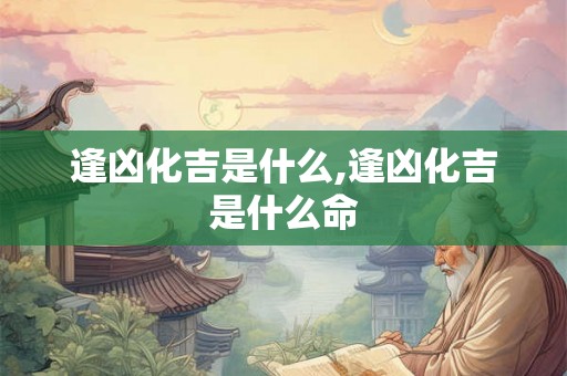 逢凶化吉是什么,逢凶化吉是什么命