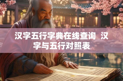 汉字五行字典在线查询  汉字与五行对照表