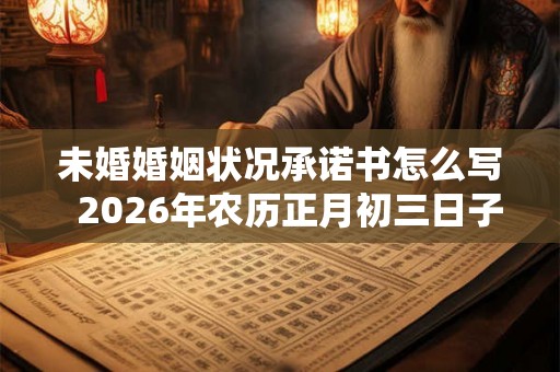 未婚婚姻状况承诺书怎么写  2026年农历正月初三日子好吗