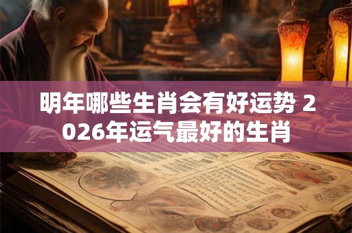 明年哪些生肖会有好运势 2026年运气最好的生肖 明年哪些生肖会有好运势 2026年运气最好的生肖