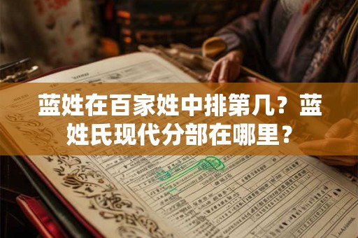 蓝姓在百家姓中排第几?蓝姓氏现代分部在哪里? 蓝姓在百家姓中排第几?蓝姓氏现代分部在哪里?