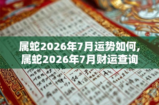 属蛇2026年7月运势如何,属蛇2026年7月财运查询