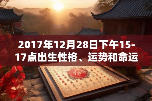 2017年12月28日下午15-17点出生性格、运势和命运