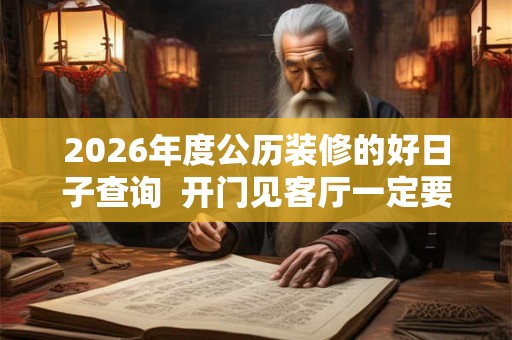 2026年度公历装修的好日子查询  开门见客厅一定要隔断
