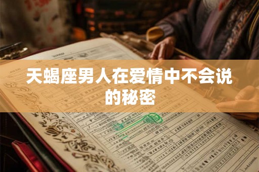 天蝎座男人在爱情中不会说的秘密