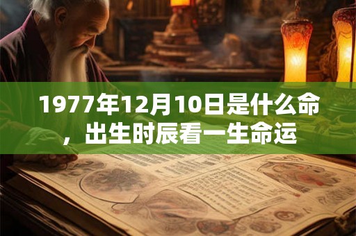 1977年12月10日是什么命，出生时辰看一生命运