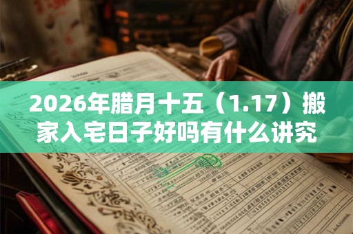 2026年腊月十五（1.17）搬家入宅日子好吗有什么讲究