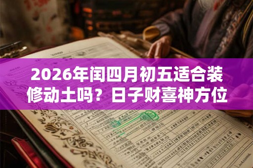 2026年闰四月初五适合装修动土吗？日子财喜神方位？