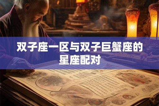 双子座一区与双子巨蟹座的星座配对