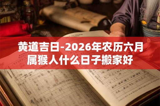 黄道吉日-2026年农历六月属猴人什么日子搬家好