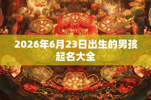 2026年6月23日出生的男孩起名大全