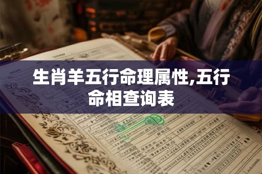 生肖羊五行命理属性,五行命相查询表
