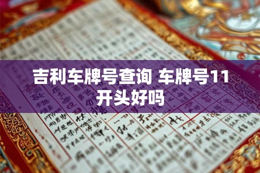 吉利车牌号查询 车牌号11开头好吗