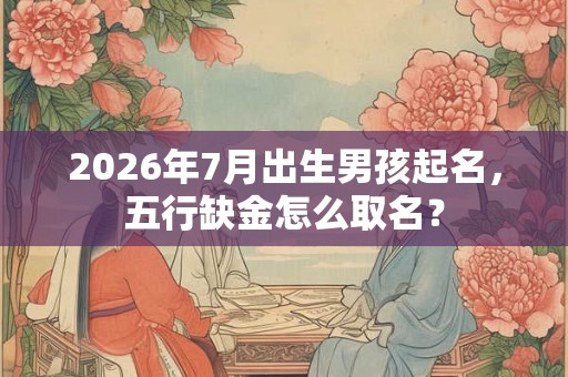 2026年7月出生男孩起名，五行缺金怎么取名？