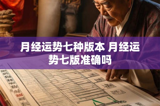 月经运势七种版本 月经运势七版准确吗