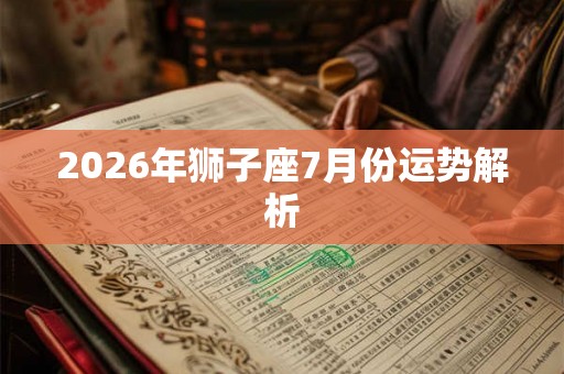 2026年狮子座7月份运势解析