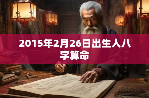 2015年2月26日出生人八字算命