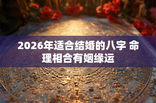 2026年适合结婚的八字 命理相合有姻缘运