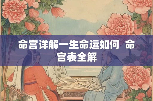命宫详解一生命运如何  命宫表全解