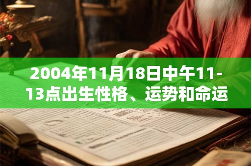2004年11月18日中午11-13点出生性格、运势和命运
