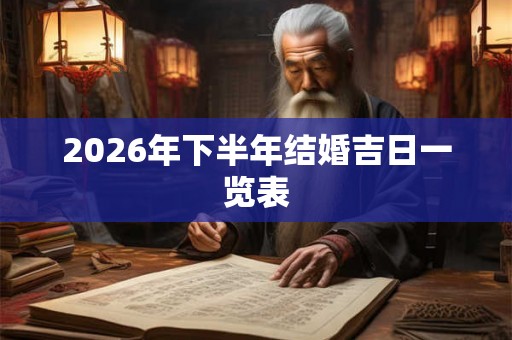 2026年下半年结婚吉日一览表