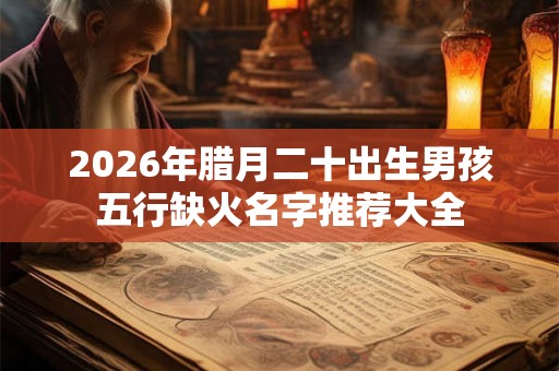 2026年腊月二十出生男孩五行缺火名字推荐大全