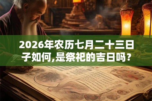 2026年农历七月二十三日子如何,是祭祀的吉日吗？