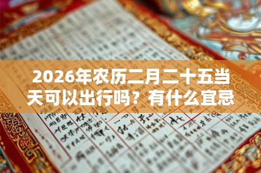2026年农历二月二十五当天可以出行吗？有什么宜忌？