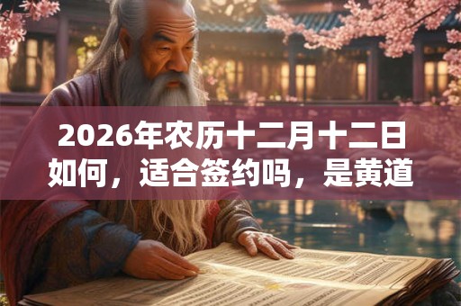 2026年农历十二月十二日如何,适合签约吗,是黄道吉日吗? 2026年农历十二月十二日如何,适合签约吗,是黄道吉日吗?