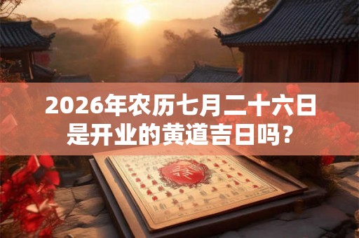 2026年农历七月二十六日是开业的黄道吉日吗？