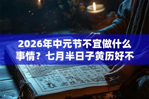 2026年中元节不宜做什么事情？七月半日子黄历好不好？