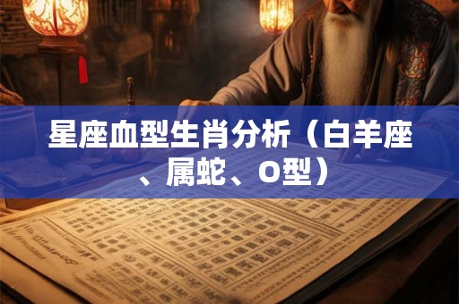星座血型生肖分析（白羊座、属蛇、O型）