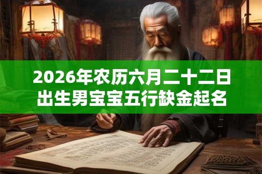 2026年农历六月二十二日出生男宝宝五行缺金起名