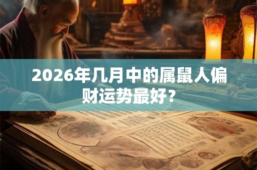 2026年几月中的属鼠人偏财运势最好？