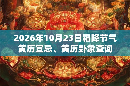 2026年10月23日霜降节气黄历宜忌、黄历卦象查询