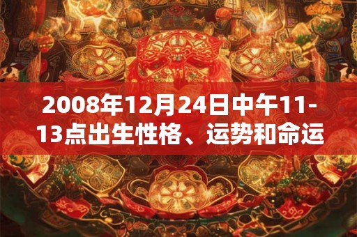 2008年12月24日中午11-13点出生性格、运势和命运