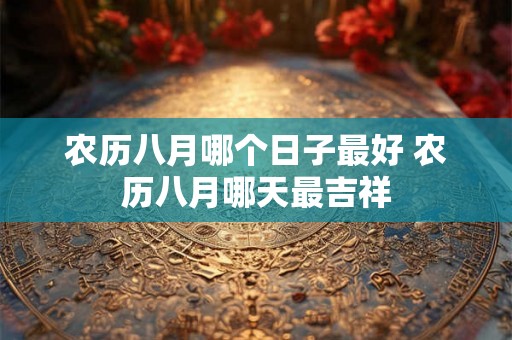 农历八月哪个日子最好 农历八月哪天最吉祥