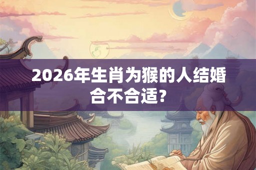 2026年生肖为猴的人结婚合不合适？