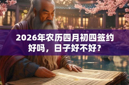 2026年农历四月初四签约好吗，日子好不好？