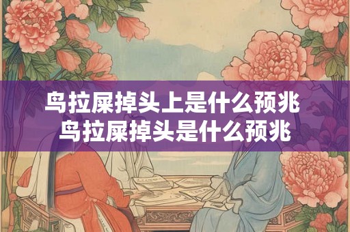 鸟拉屎掉头上是什么预兆 鸟拉屎掉头是什么预兆 鸟拉屎掉头上是什么预兆 鸟拉屎掉头是什么预兆