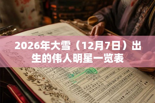 2026年大雪（12月7日）出生的伟人明星一览表