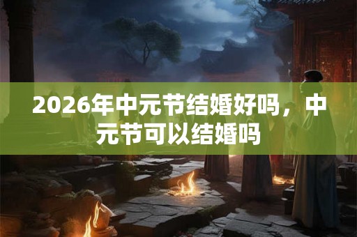 2026年中元节结婚好吗，中元节可以结婚吗